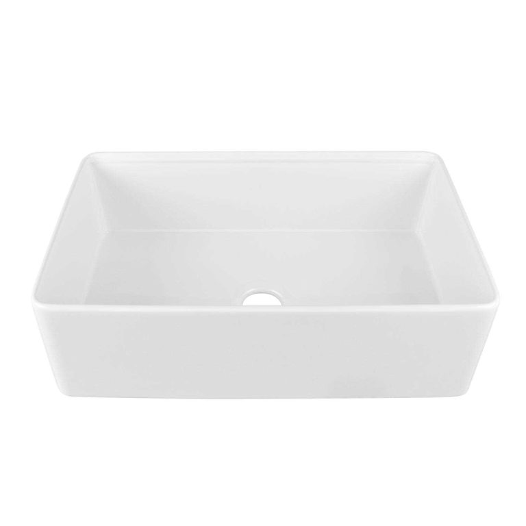 Deervalley White Fireclay 33 In Single Bowl Farmhouse Apron